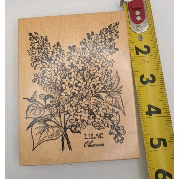VTG PSX Lilac BOTANICAL FLOWERS K-1299 5" CRAFTING RUBBER STAMP - Picture 3 of 3